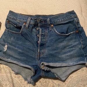 high rise, blue jeans, shorts